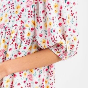 Francesca's Dress Watercolor BabyDoll Floral Print Gauzy Comfortable Size Large